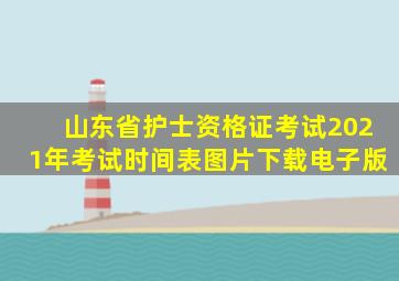 山东省护士资格证考试2021年考试时间表图片下载电子版