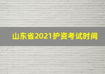 山东省2021护资考试时间