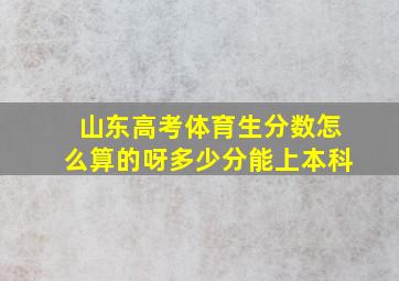 山东高考体育生分数怎么算的呀多少分能上本科