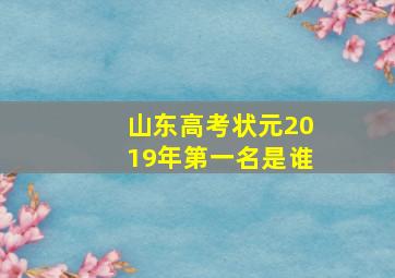 山东高考状元2019年第一名是谁