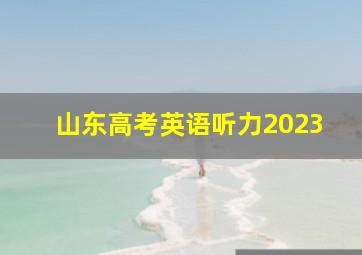 山东高考英语听力2023