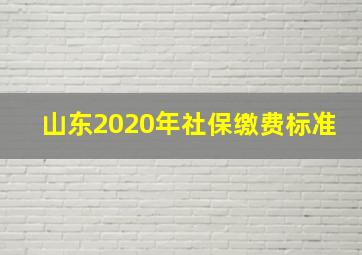 山东2020年社保缴费标准