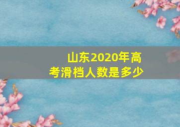 山东2020年高考滑档人数是多少