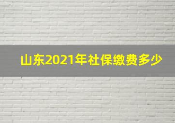 山东2021年社保缴费多少