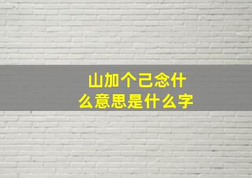 山加个己念什么意思是什么字