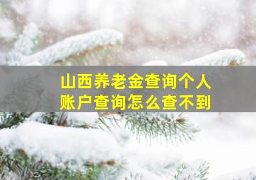 山西养老金查询个人账户查询怎么查不到