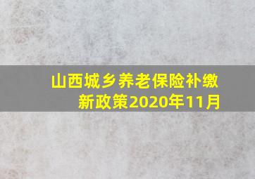 山西城乡养老保险补缴新政策2020年11月