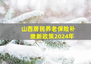 山西居民养老保险补缴新政策2024年