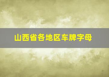 山西省各地区车牌字母