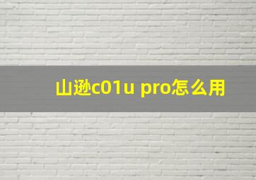 山逊c01u pro怎么用