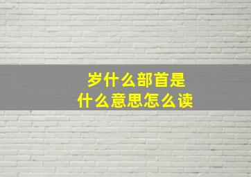 岁什么部首是什么意思怎么读