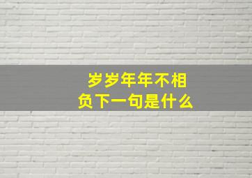 岁岁年年不相负下一句是什么