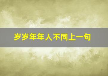 岁岁年年人不同上一句