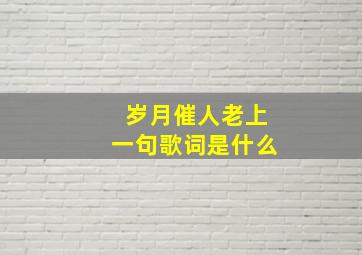 岁月催人老上一句歌词是什么