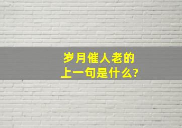 岁月催人老的上一句是什么?