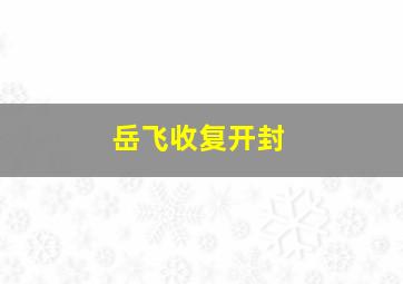 岳飞收复开封