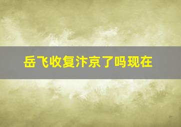 岳飞收复汴京了吗现在