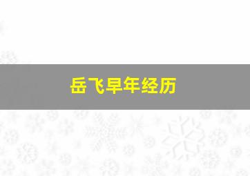 岳飞早年经历