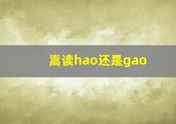 嵩读hao还是gao