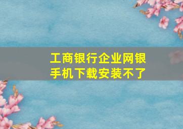 工商银行企业网银手机下载安装不了