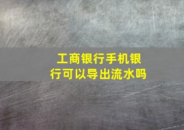 工商银行手机银行可以导出流水吗