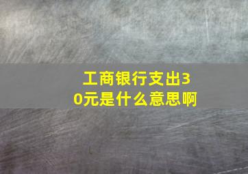 工商银行支出30元是什么意思啊