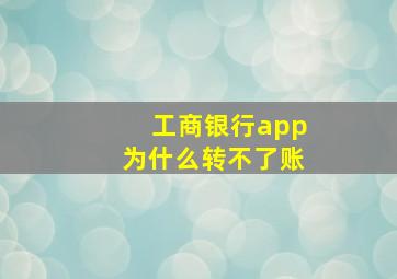 工商银行app为什么转不了账