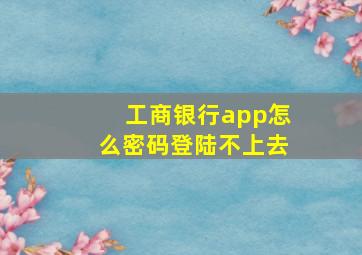 工商银行app怎么密码登陆不上去