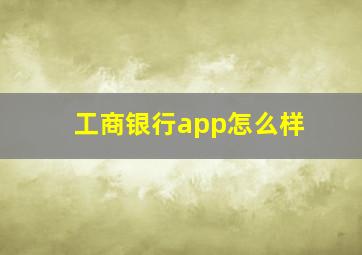 工商银行app怎么样