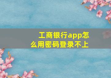 工商银行app怎么用密码登录不上