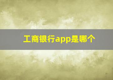 工商银行app是哪个