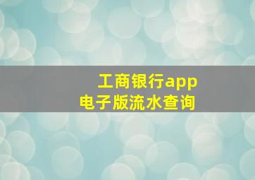 工商银行app电子版流水查询