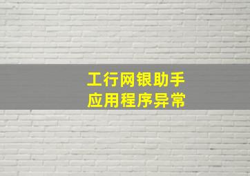 工行网银助手 应用程序异常