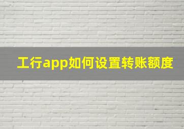 工行app如何设置转账额度