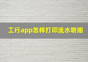 工行app怎样打印流水明细