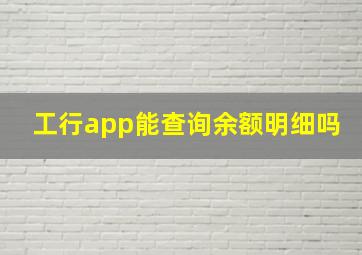 工行app能查询余额明细吗