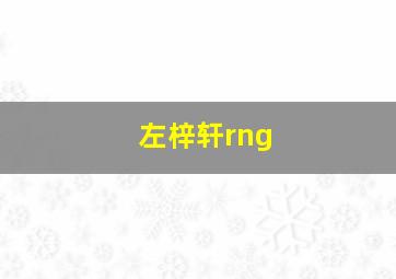 左梓轩rng