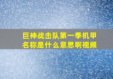 巨神战击队第一季机甲名称是什么意思啊视频