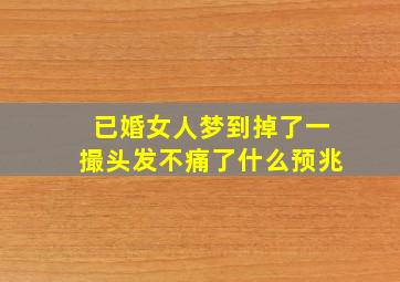 已婚女人梦到掉了一撮头发不痛了什么预兆