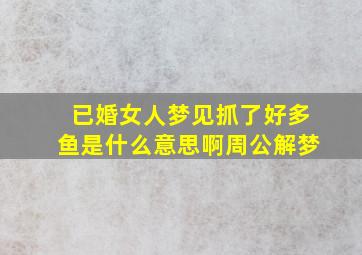 已婚女人梦见抓了好多鱼是什么意思啊周公解梦