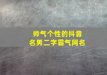 帅气个性的抖音名男二字霸气网名