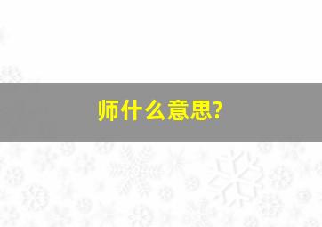 师什么意思?