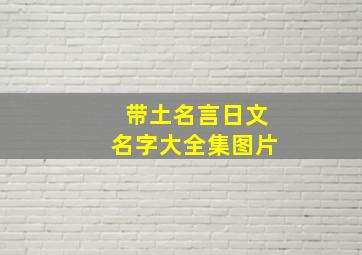 带土名言日文名字大全集图片