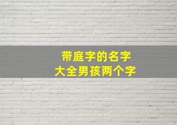 带庭字的名字大全男孩两个字