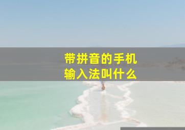 带拼音的手机输入法叫什么