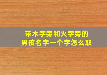 带木字旁和火字旁的男孩名字一个字怎么取