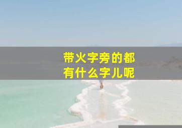 带火字旁的都有什么字儿呢