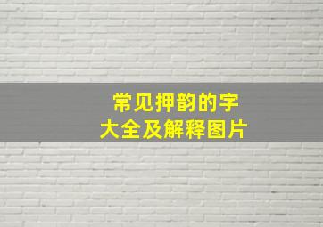 常见押韵的字大全及解释图片