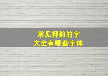 常见押韵的字大全有哪些字体