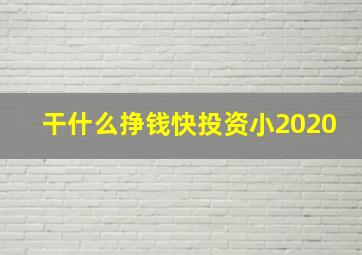 干什么挣钱快投资小2020